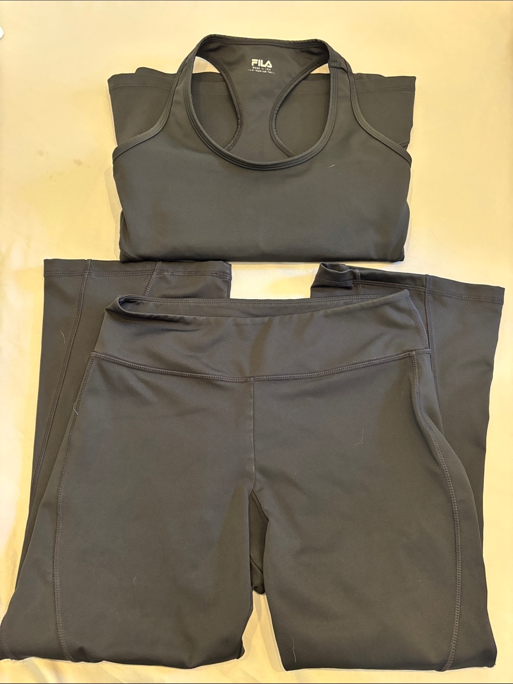 Fila Black Women's Active Leggings with Matching Tank